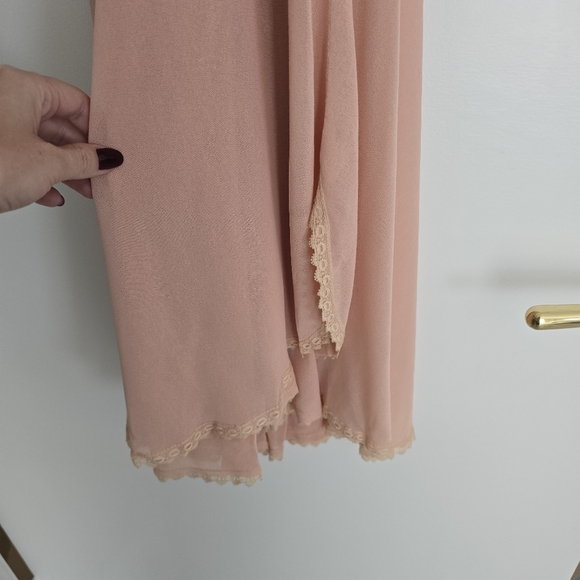 Vintage Pink Maxi Dress Set – Crochet Lace Trim Coquette Style - Picture 10 of 13